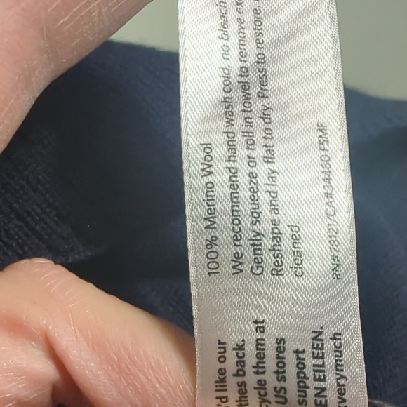 Eileen Fisher Womens Dress 100% Italian Merino Wool Navy Blue Quiet Luxury 2X - Picture 7 of 9